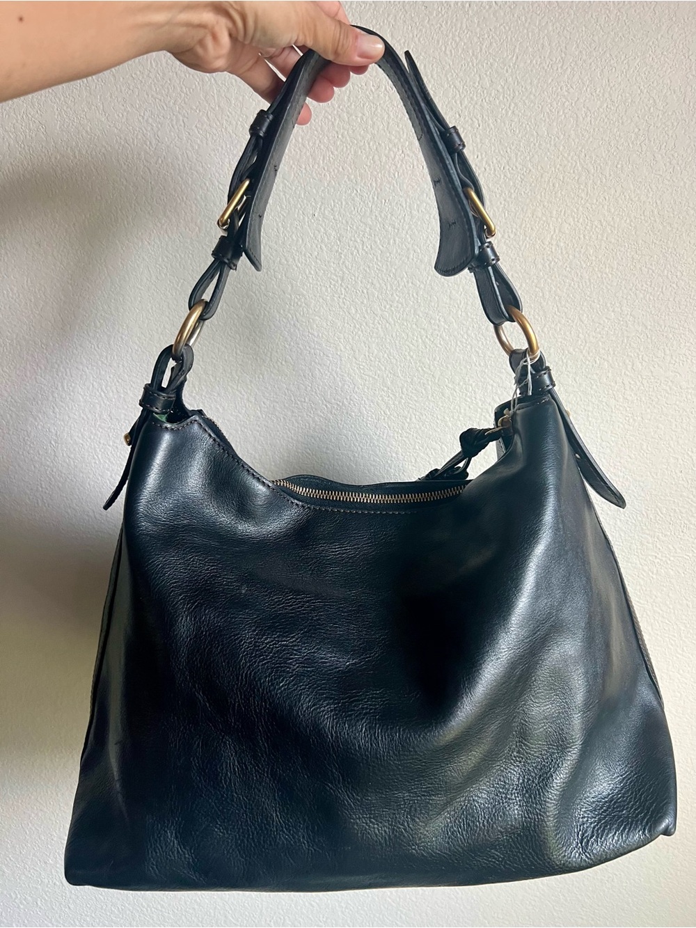 Dooney & Bourke Black Florentine Kingston Leather Hobo Bag - Picture 3 of 15